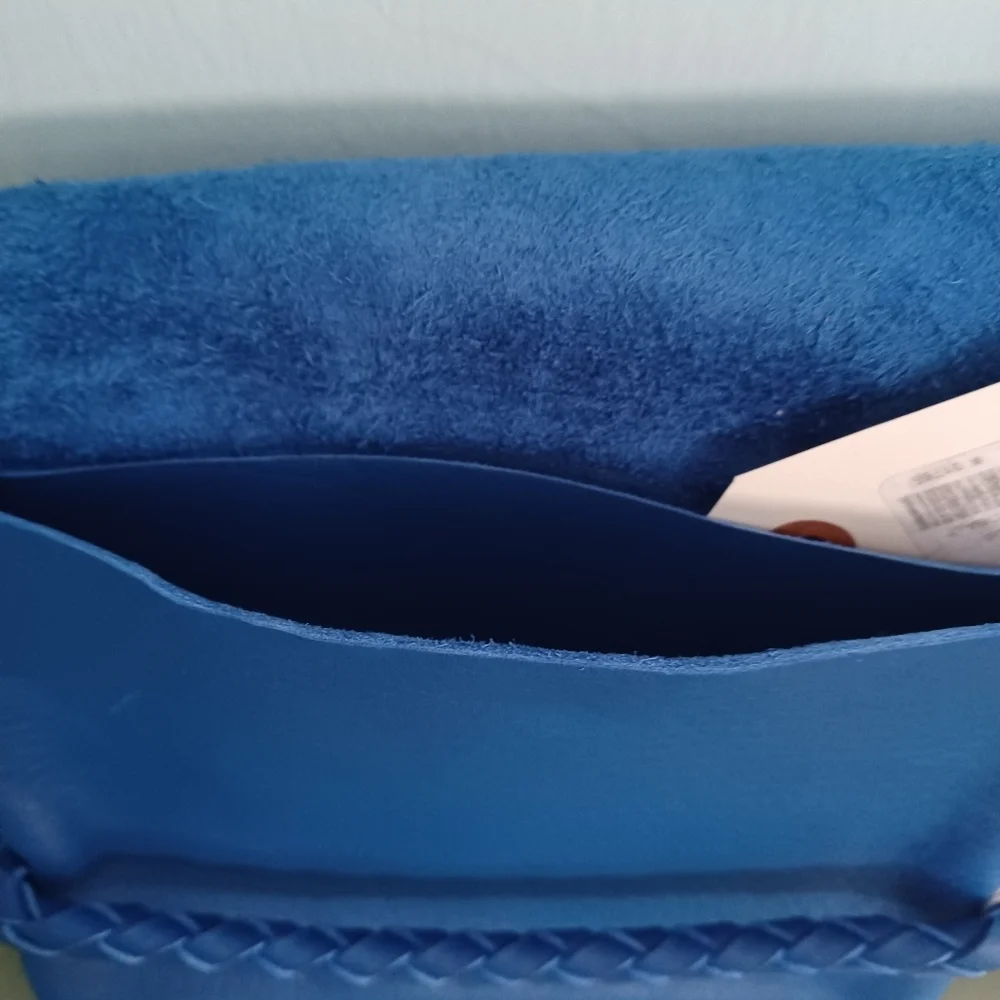 ARA‎ Small Foldover Clutch in Cobalt of Full Grain Cowhide.  New With Tag…